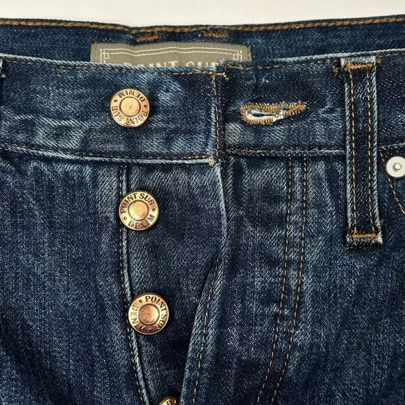 Point Sur Boyfriend Jeans Womens 25 Button Fly Selvedge Denim Straight J Crew - Picture 9 of 12